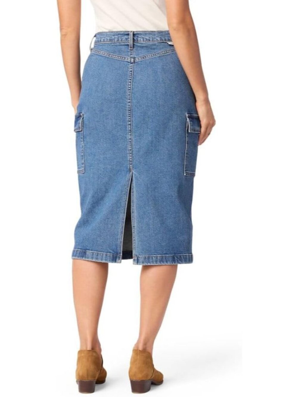 Women's Everyday Cargo Midi Skirt Available in Plus - Picture 3 of 5
